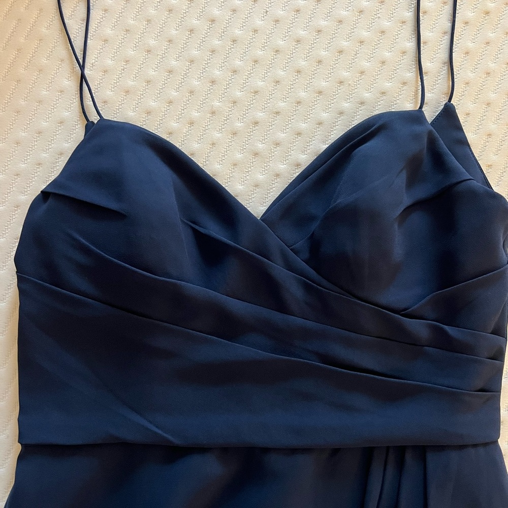 NWT Navy Hayley Paige Chiffon Bridesmaid Gown